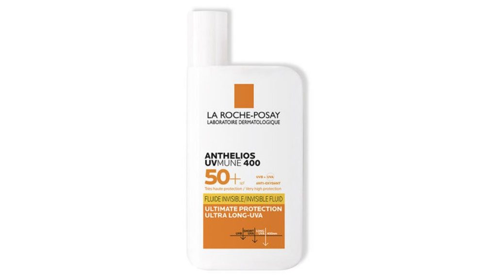 La Roche-Posay Anthelios UVMune 400 SPF50+ — Αντηλιακό προσώπου σε λεπτόρρευστη μορφή, με άρωμα. Συσκευασία 50 ml.